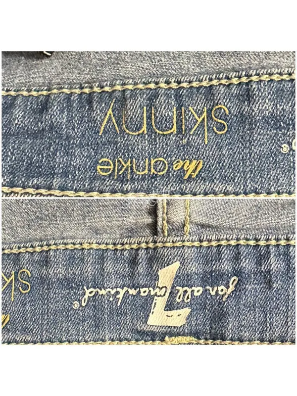 7 For All Mankind The Ankle Skinny Distressed Knee Holes Denim Jeans Size 29 - Image 5