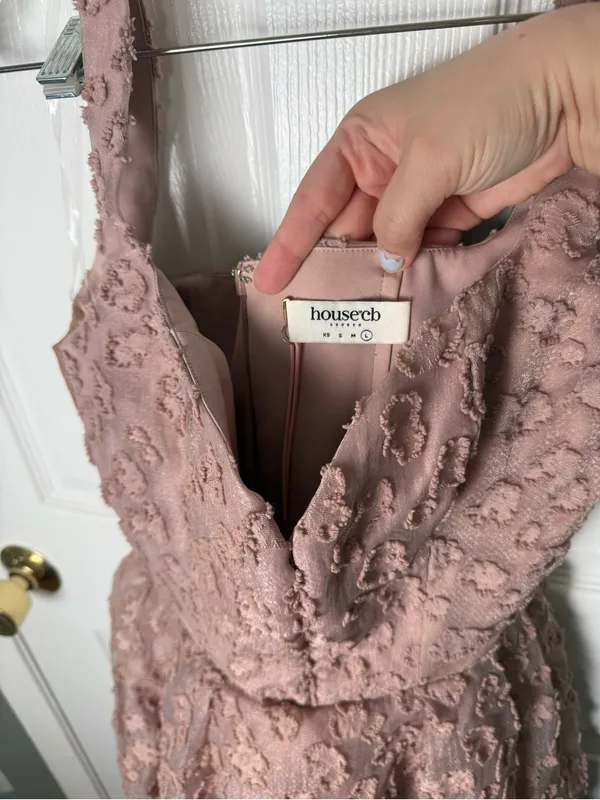 House of CB Lovely French Rose Jacquard Sweetheart Neckline Midi Dress L - Image 6