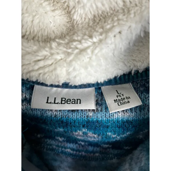 L.L. Bean Sherpa Lined Nordic Fleece Hoodie Jacket Women's Petite Large - Image 2