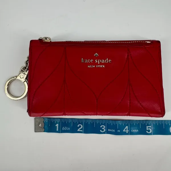Kate Spade Briar Lane Mikey Wallet Red Quilted Cow Leather Gold One Size - Image 3