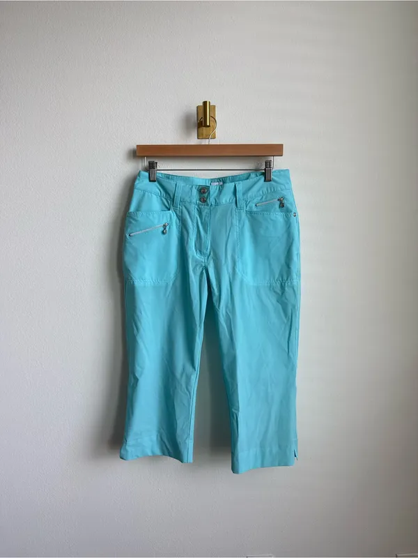 Daily Sports Miracle Capri Aqua Blue Golf Pants Women's Size 8 Stretch - Image 2
