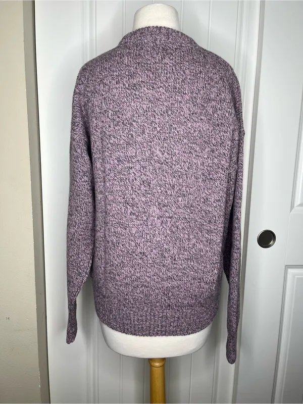 Vintage REI Purple Knit Wool Sweater Womens XL Fisherman Gorpcore Winter Cozy - Image 3