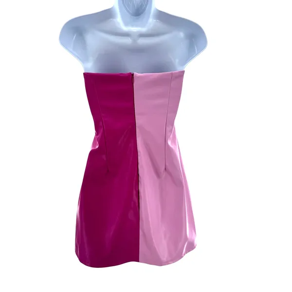 Le Lis Collection Womens‎ Pink Colorblock Zipper Closure Strapless Mini Dress L - Image 3