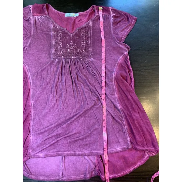 Unity World Wear Whimsygoth Sequin Boho‎ Tunic Women's Small Purple Top Blouse - Image 11