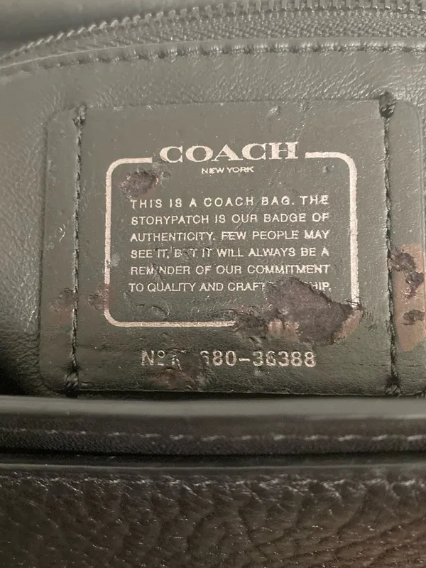 Coach Drifter 38388 Black Mixed-Leather Top Handle Satchel with Strap - Image 4