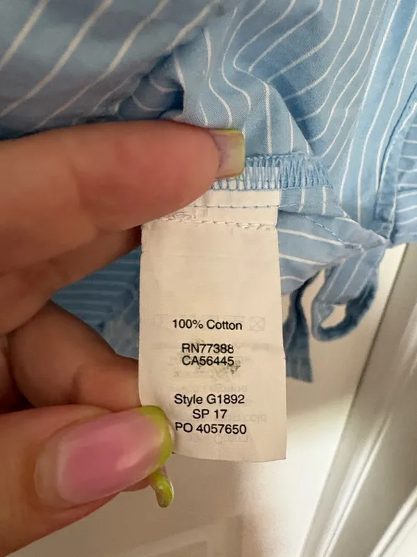Madewell Tie Sleeve Popover Top Blue Size XS - Image 8