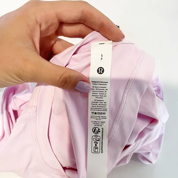 Lululemon Jersey Training Muscle Tank Top Open Back Wordmark Graphic Pink Small - Image 3