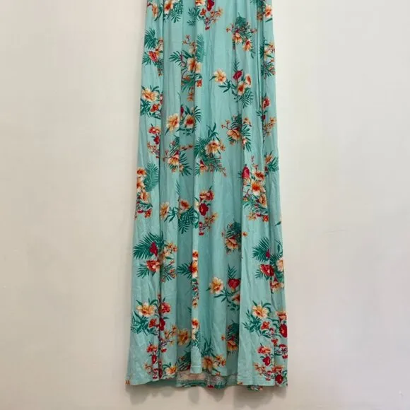 OLIVE & OAK LULUS Sleeveless Floral Maxi Dress Aqua Blue Pink Tropical Hawaiian - Image 15