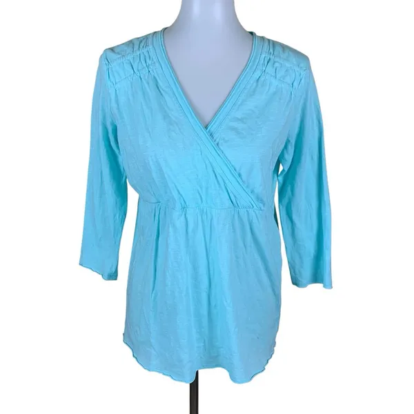 Heroes For The Earth Organic Cotton Surplice Boho Long Sleeve Top Medium - Image 2