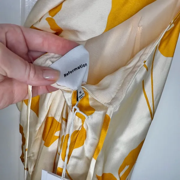NWT Reformation Anaiis Silk Floral Maxi Dress in Yellow Cream 10 - Image 10