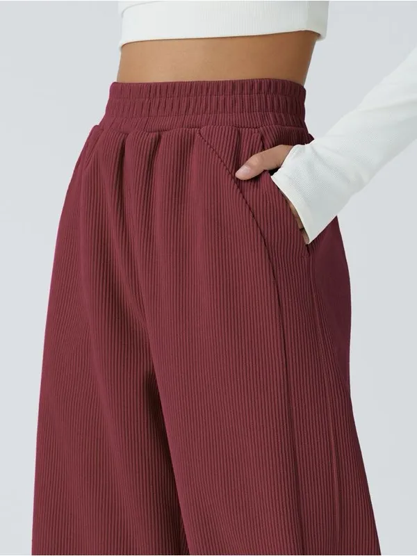 Halara High Waisted Corduroy Pants S Tall Rust Pull On Straight Leg - Image 5