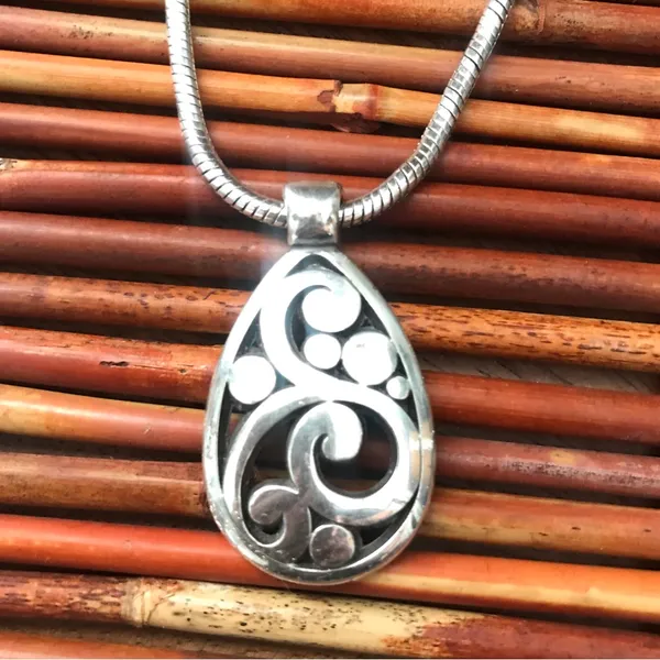 Brighton Teardrop Pendant Scroll Necklace - Image 5