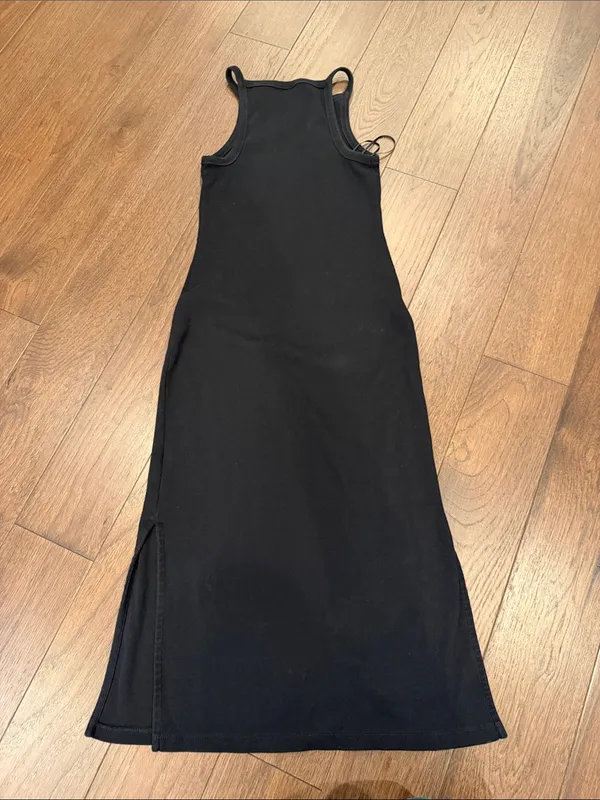 Old Navy Black Ribbed Tank Midi Dress Size Small - C27-171 - Image 6