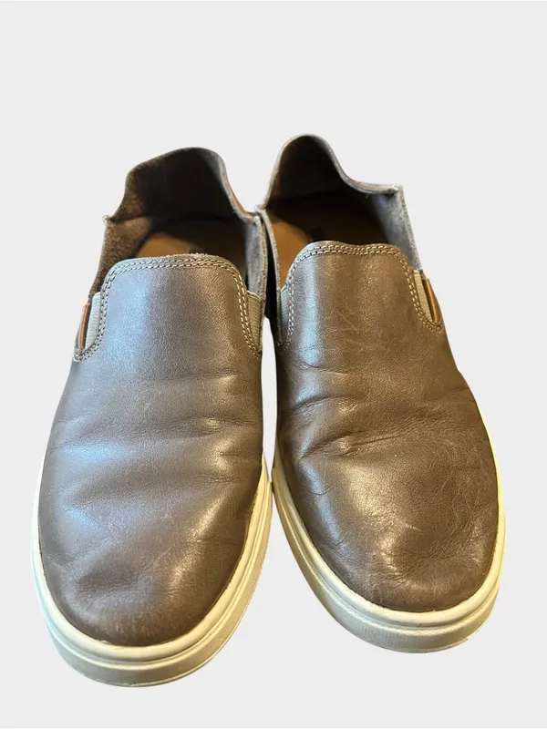 OluKai Pehuea Leather Espresso Brown Slip-On Sneakers Women’s Size 6 - Image 4