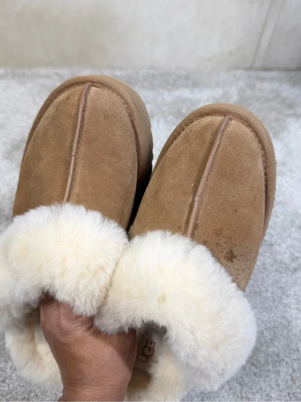 UGG Women’s Disquette Slippers Shoes Suede Sheepskin in Chestnut 7 - Image 12