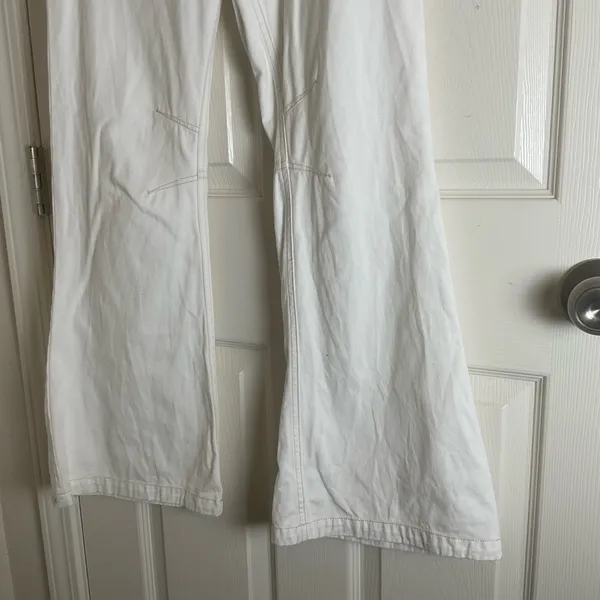 We The Free Free People Full Effect Wide Leg Utility Pants White XS - Image 4