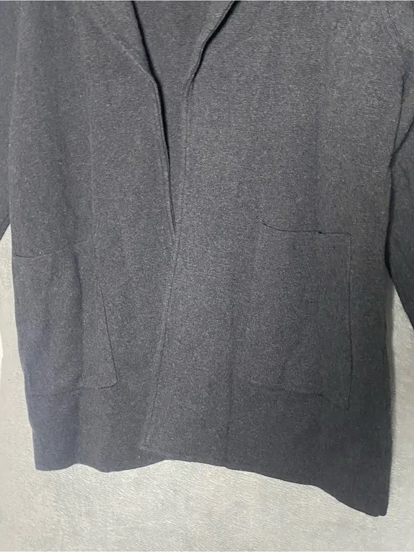 Quince Large 100% Organic Cotton Knit Blazer Grey Capsule Classic XL Minimalist - Image 5