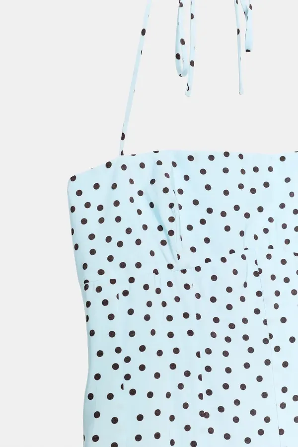 Zara Light Blue Polka Dot Maxi Dress - Women - Image 10