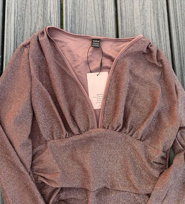 NWT Glitter Bodysuit Pink Size L - Image 4