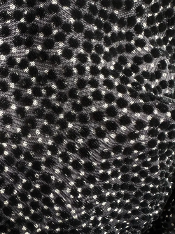 Significant Other Dress Halter Midi Cut Outs Ruffle Velvet Polka Dot Black Sz 4 - Image 7