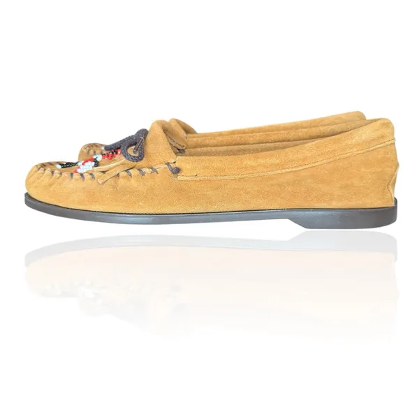 Minnetonka Thunderbird Animikii Moccasins Womens Size 10 Beaded Fringe Slip On‎ - Image 5