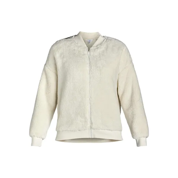 Time and Tru Womens Jacket Size S Winter White Fleece Bomber Midweight Zip Up - Image 5