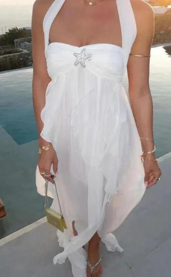 Wavy maternity dress White Size XL - Image 2