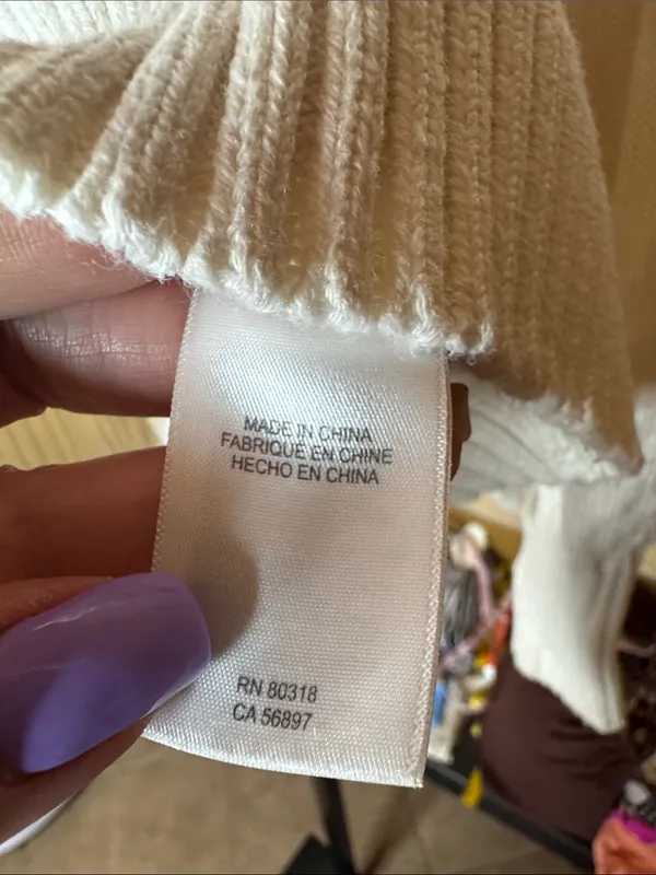 Lucky Brand Ivory Textured Open Knit Dot Sweater Size Small - Image 10