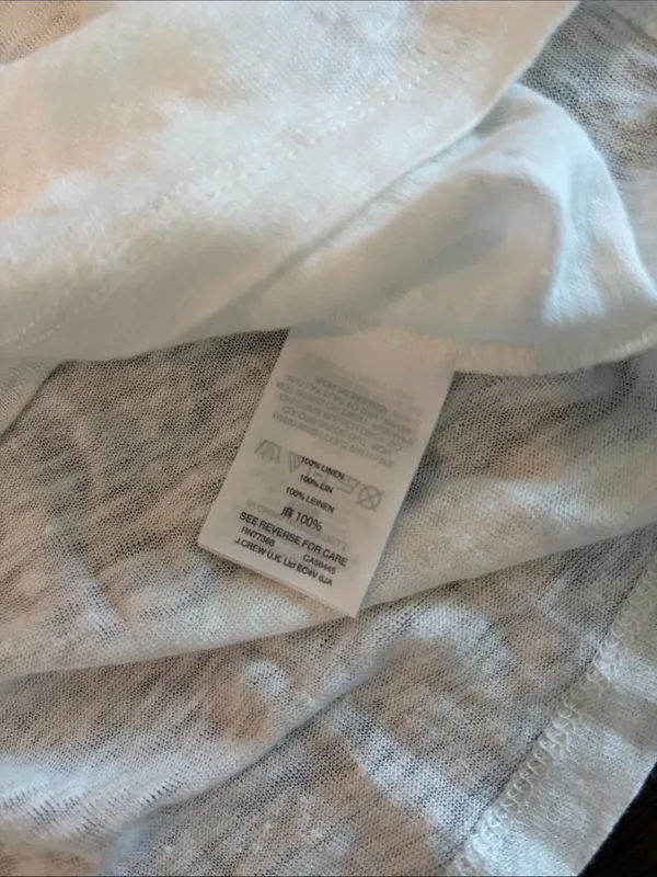 New With Tags JCrew Linen Flutter Sleeve Tee Sz M - Image 3