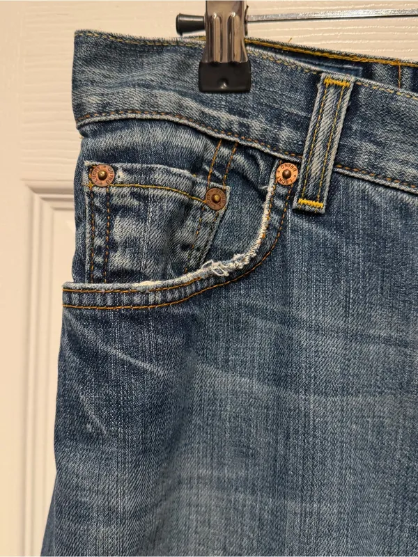 Lucky Brand Gene Montesano Jeans Women’s 8/29 Straight Leg USA Distressed - Image 3