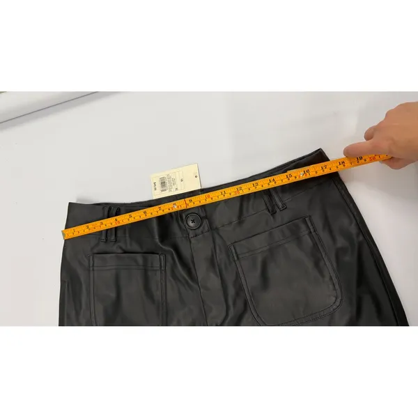 A New Day Women Black Faux Leather Wide Leg Pants Size 16 NWT 018104218 - Image 4