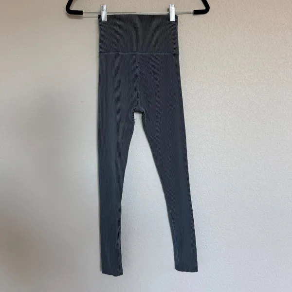 Beyond Yoga Womens High Waisted Ribbed Striped Leggings Small Athletic Active - Image 2