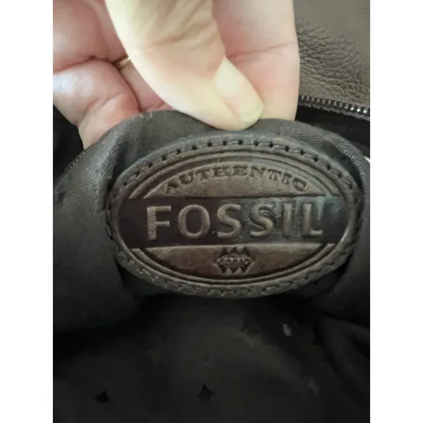 Fossil Maddox patchwork mini crossbody bag purse flap leather suede herringbone - Image 5
