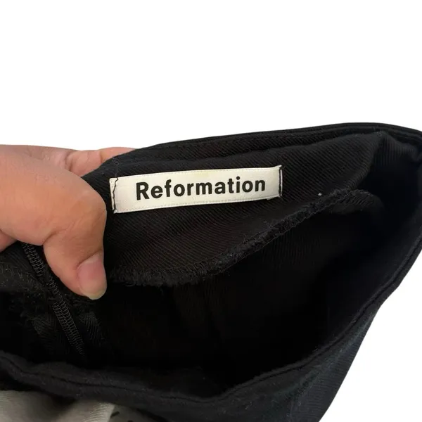 Reformation Black Straight Leg Pants Size 2 XS - Image 3