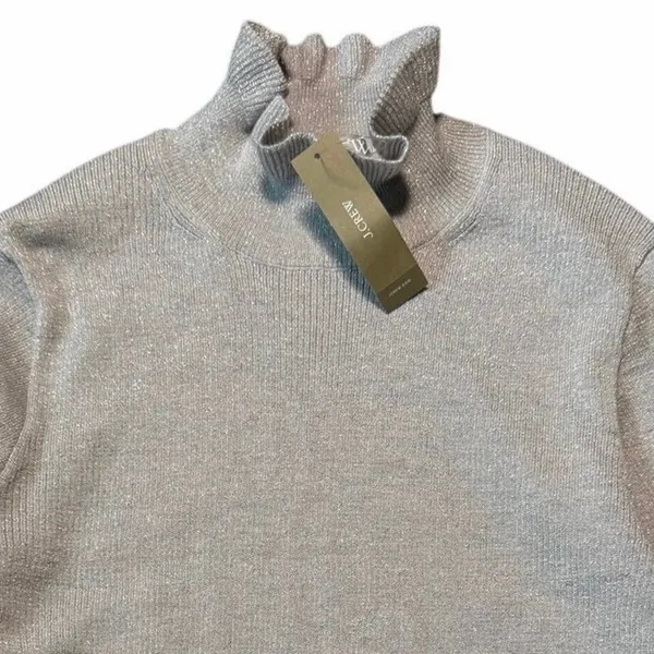 J. Crew Metallic merino wool ruffleneck sweater NEW - Image 3