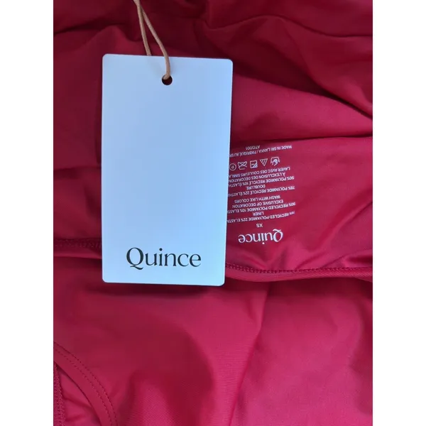 Quince Cherry Red Italian Cross-Back One-Piece Swimsuit Size XS - Image 5