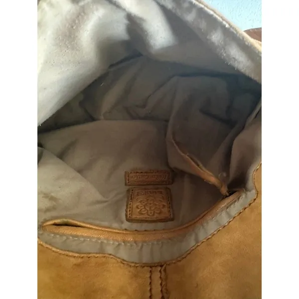 Lucky Brand Stash Ramblin Rose Weathered Leather Fold Over Hobo Shoulder Bag - Image 9