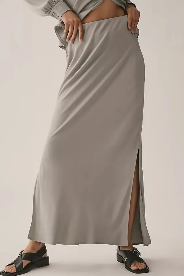 Anthropologie The Tilda Maxi Slip Skirt:Side-Slit Edition, Size XL - Image 2
