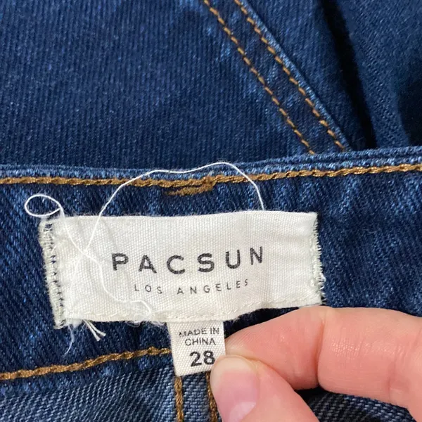 Pacsun button through dark wash denim mini skirt size 28 - Image 7