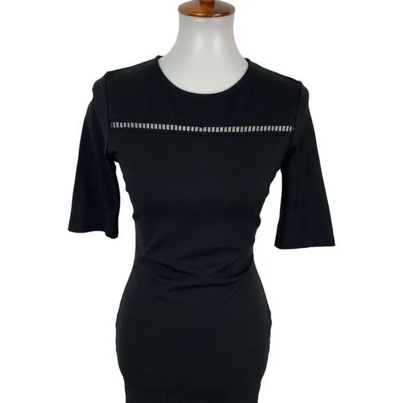 Lulus Dress Medium Black Bodycon Party Elegant‎ Cocktail Date Night - Image 2