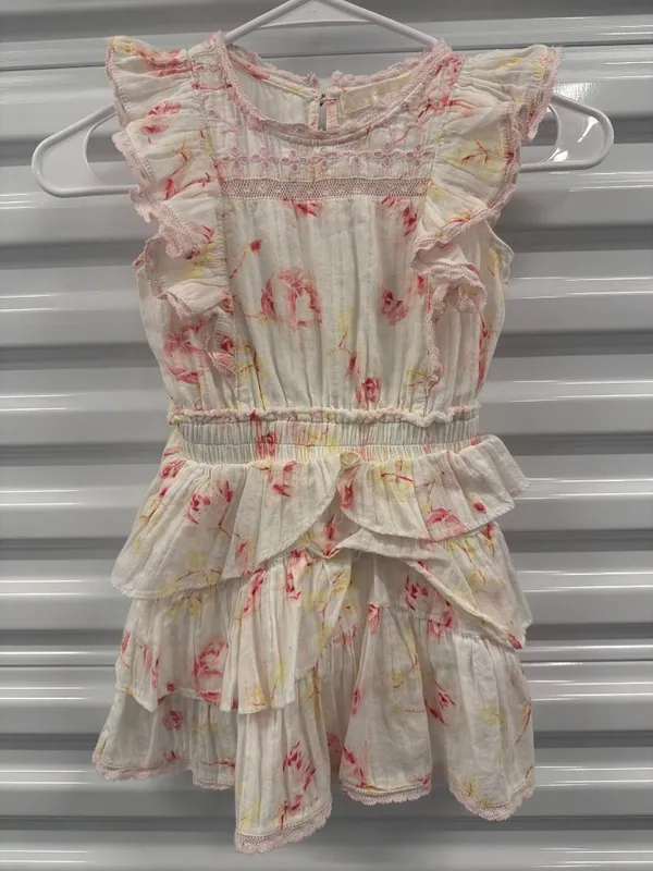 LoveShackFancy Decker Ruffle Mini Dress Cherry Soda Girls Size 5-6Y - Image 2