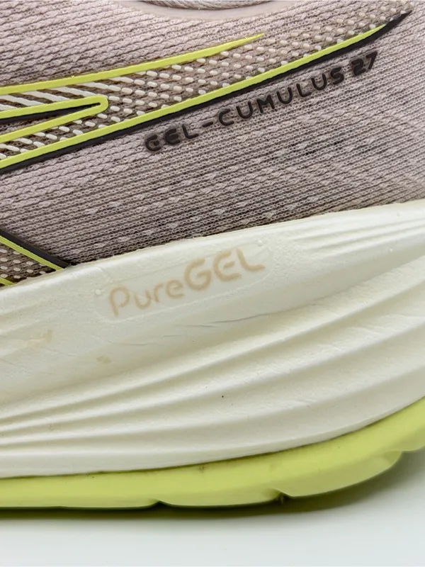ASICS Women's GEL-Cumulus 27 color Mineral Beige/Huddle Yellow" SZ 10 - Image 5