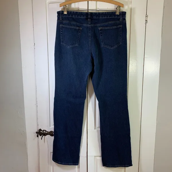 LL Bean Classic Fit Straight‎ Leg Jeans Womens 14 Tall Basic Stretch Everyday - Image 2