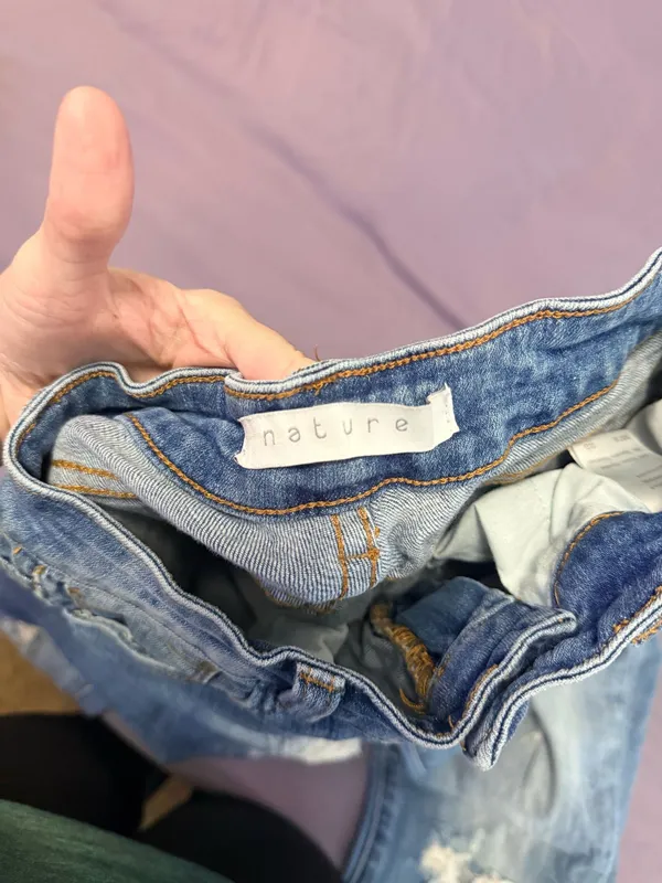 Nature Ripped Denim Mom Jeans - Image 4