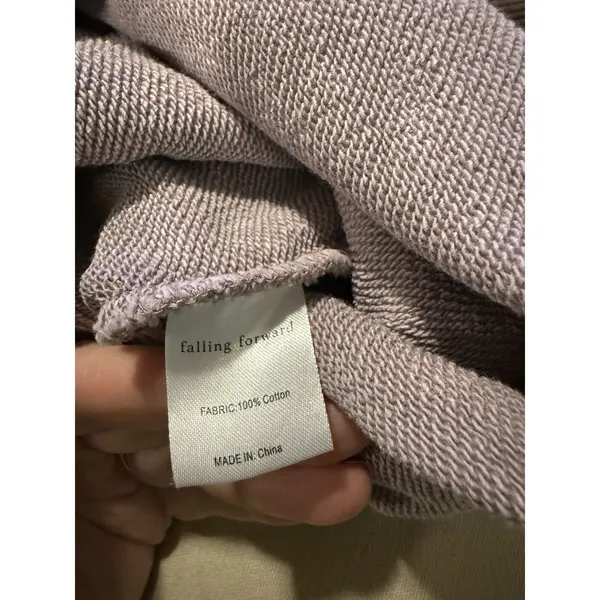 Free People x Falling Forward Washed Purple Slouchy Destroyed Sweatshirt L - Image 9