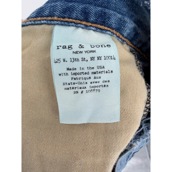 Rag & Bone Jean Shorts Gunner Distressed 30 Blue Raw Hem Cut Off Premium Denim - Image 8