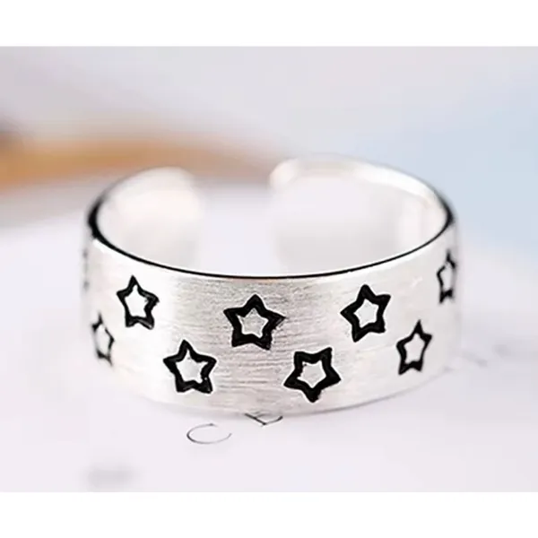 NEW Unisex 925 Sterling Star Adjustable Band Ring, Toe Ring, Pinky Ring‎ - Image 7