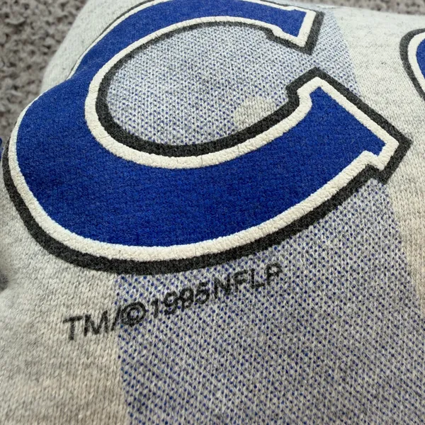 Vintage 90s Indianapolis Colts Reworked Flannel Cropped Sweatshirt Galt Sand 3XL - Image 5