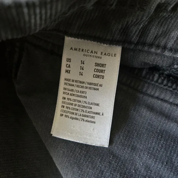 American Eagle Corduroy Flare Pants Gray Stretch Button Fly Women’s 14 Short Y2K - Image 2