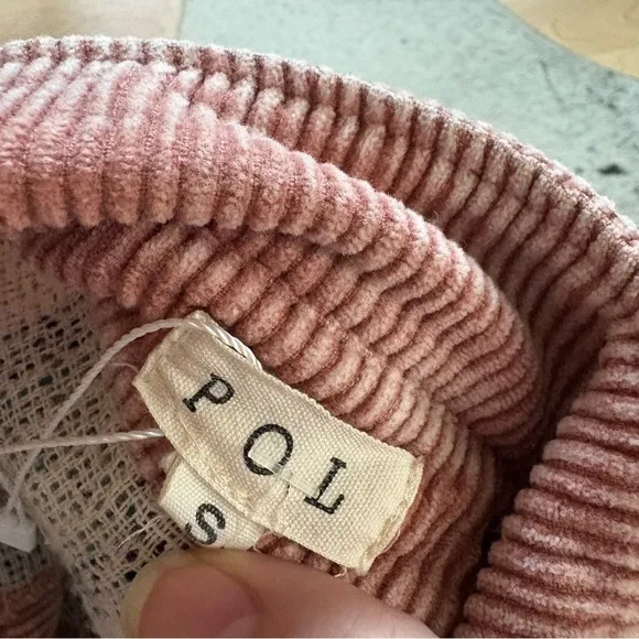 POL Pink Plaid Shacket Corduroy Elbow Patch Oversized‎ Fit Sz Small STYLE SMJ199 - Image 9